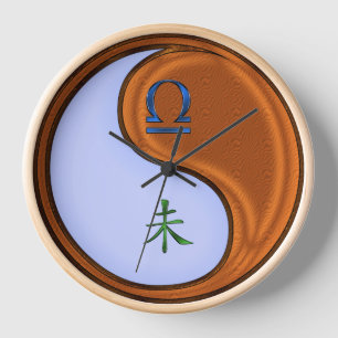 Libra & Wood Goat Clock