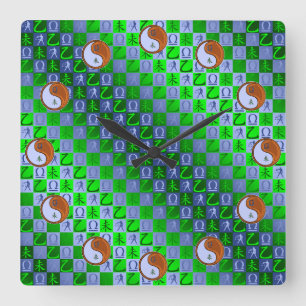 Libra & Wood Goat Square Wall Clock