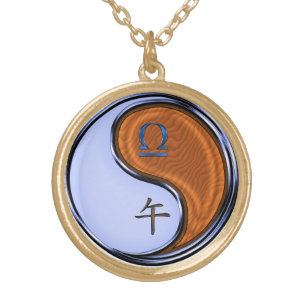 Libra & Wood Horse Gold Plated Necklace