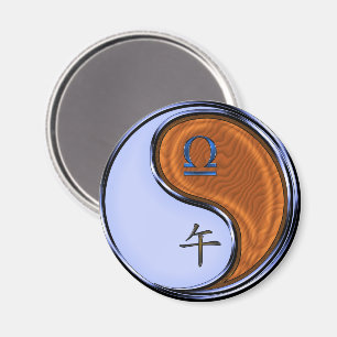 Libra & Wood Horse Magnet