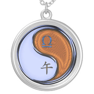 Libra & Wood Horse Silver Plated Necklace
