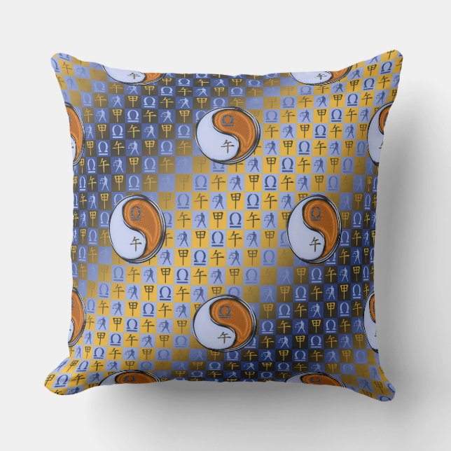 Libra & Wood Horse Throw Pillow (Front)
