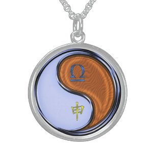 Libra & Wood Monkey Sterling Silver Necklace