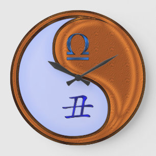 Libra & Wood Ox Large Clock