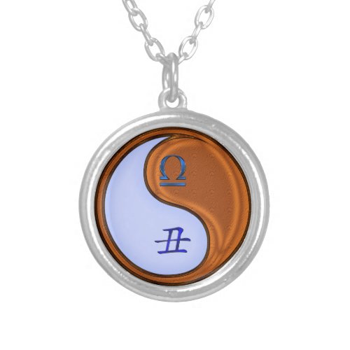 Libra Wood Ox Silver Plated Necklace