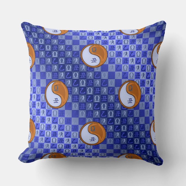 Libra & Wood Ox Throw Pillow (Front)
