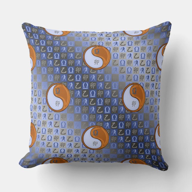 Libra & Wood Rabbit Throw Pillow (Front)