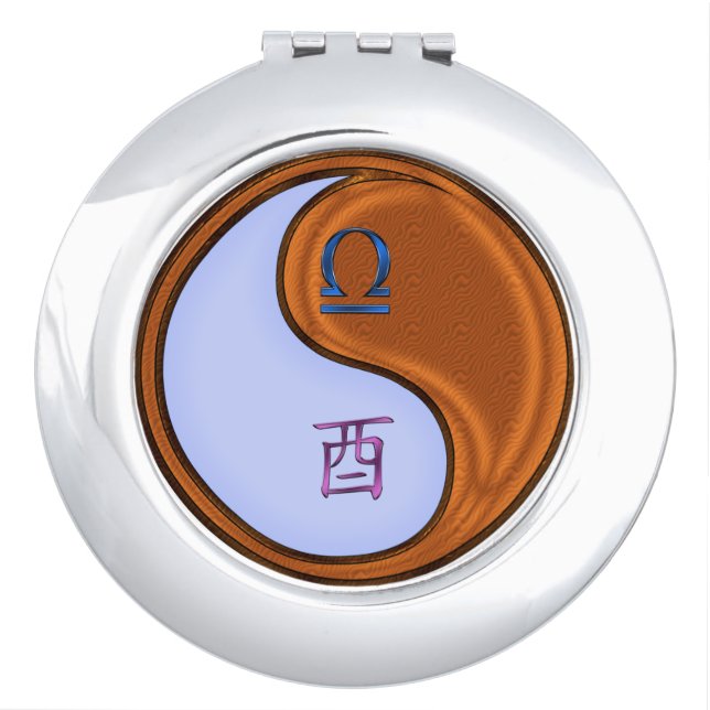 Libra & Wood Rooster Compact Mirror (Front)