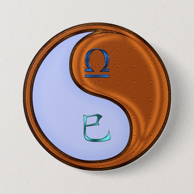 Libra & Wood Snake Button (Front)