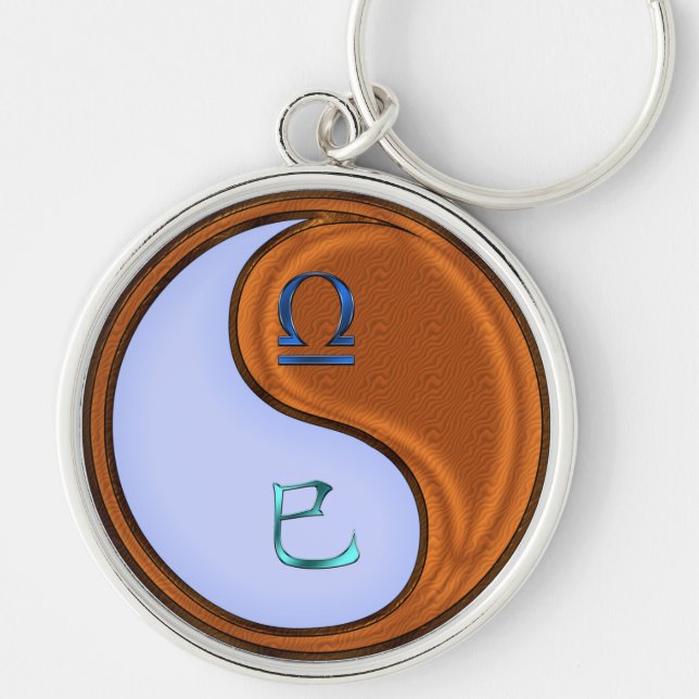 Libra & Wood Snake Keychain (Front)