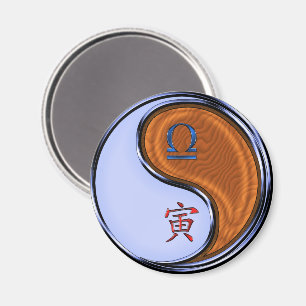 Libra & Wood Tiger Magnet