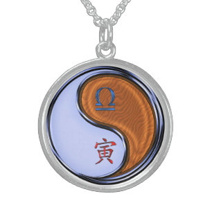 Libra & Wood Tiger Sterling Silver Necklace