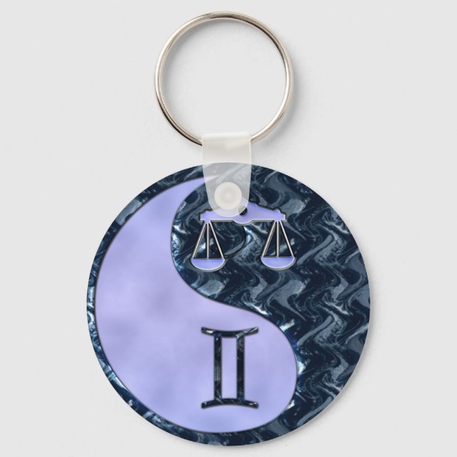 Libra Yin Yang Keychain (Front)