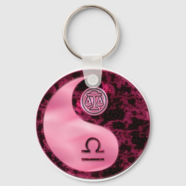 Libra Yin Yang Keychain (Front)
