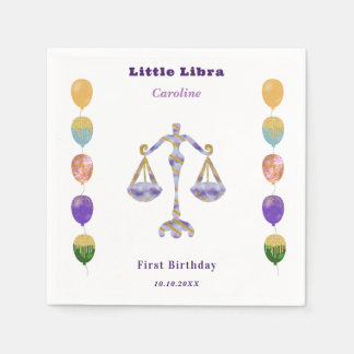 Libra Zodiac 1st Birthday Balloons & Artistic Napkins