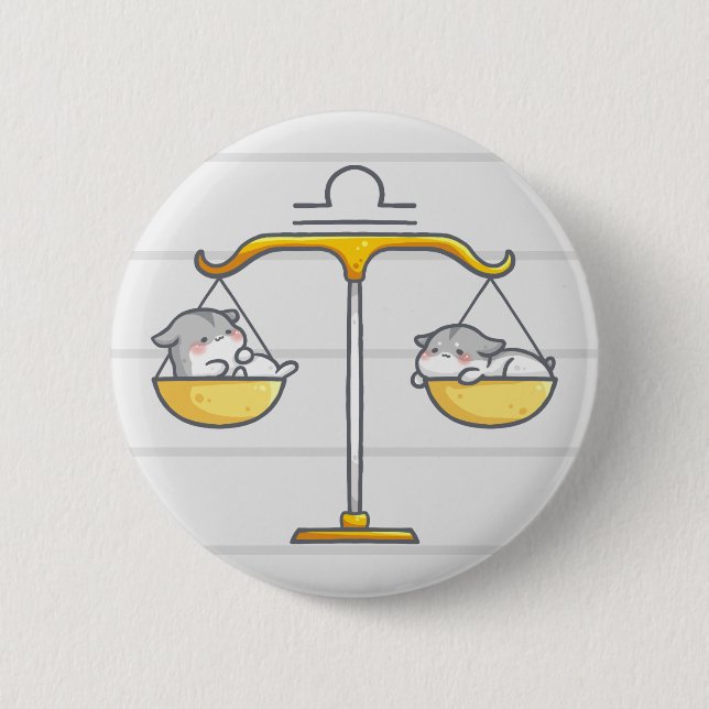 Libra Zodiac Animal Button (Front)