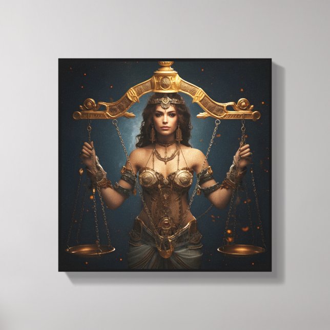 Libra Zodiac Art Canvas – Mechanica Astral (Front)