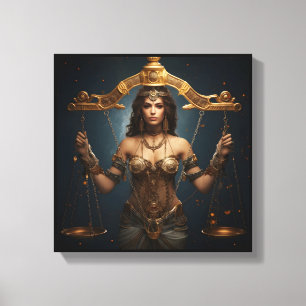 Libra Zodiac Art Canvas – Mechanica Astral Print