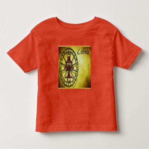 Libra Zodiac Astrology gold foil texture design Toddler T_shirt