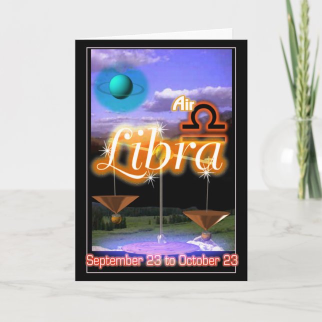 Libra Zodiac Birthday card (Front)
