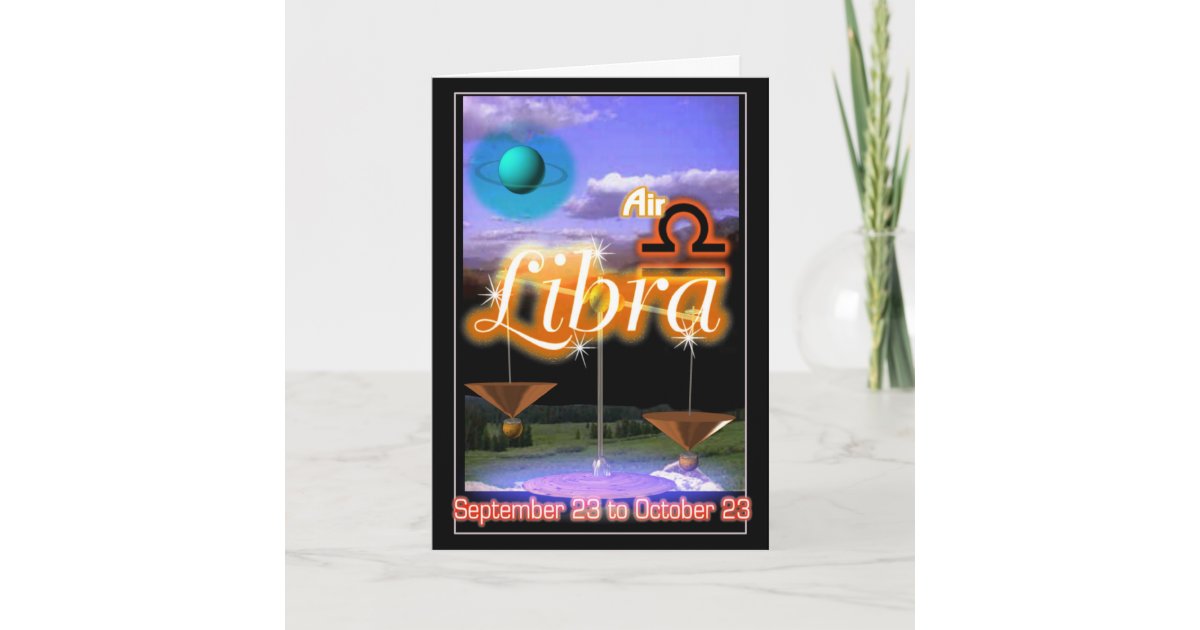 Libra Zodiac Birthday card | Zazzle