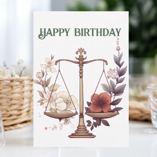 Libra zodiac birthday card