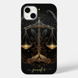 Libra zodiac black and gold Case-Mate iPhone case
