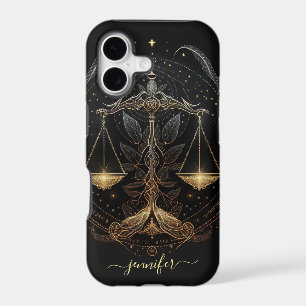 Libra zodiac black and gold Case-Mate iPhone case