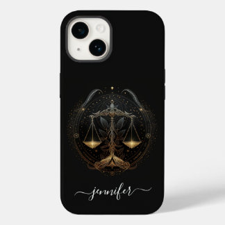 Libra zodiac black and gold Case-Mate iPhone case
