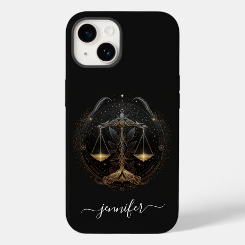 Libra zodiac black and gold Case_Mate iPhone case