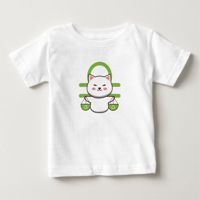 Libra Zodiac Cat Baby T-Shirt (Front)