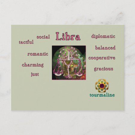 Libra Zodiac Characteristics Postcard