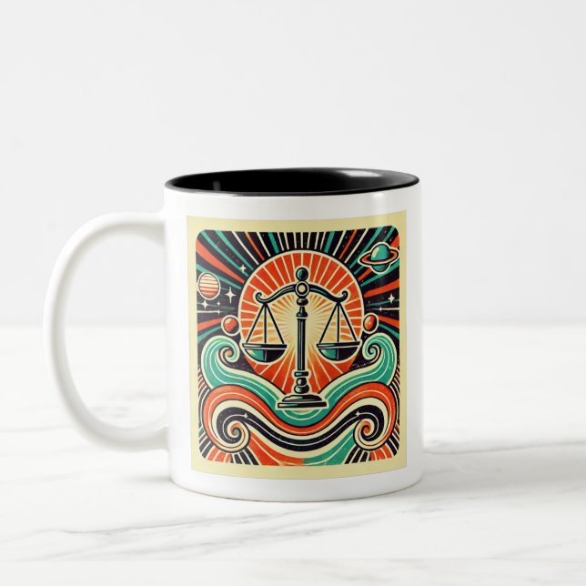 Libra Zodiac Coffe Mug Retro (Left)