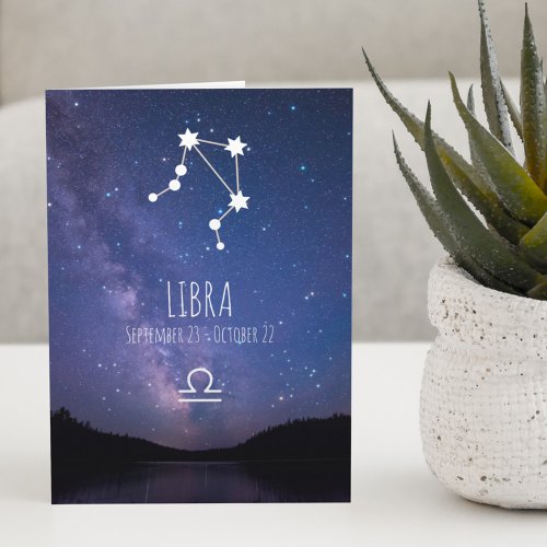 Libra Zodiac Constellation  Astrology Card