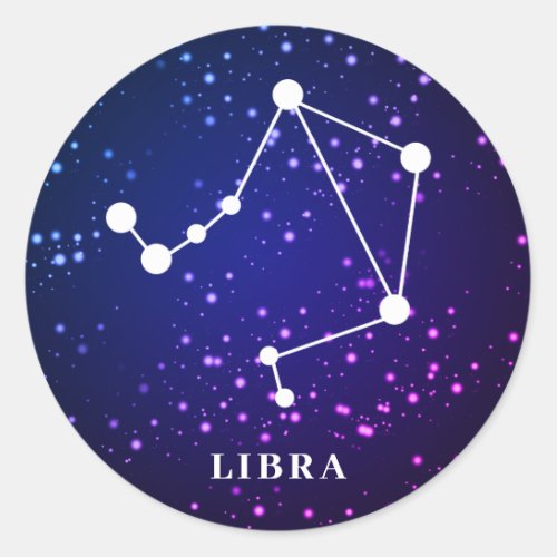 Libra Zodiac Constellation Design Classic Round Sticker