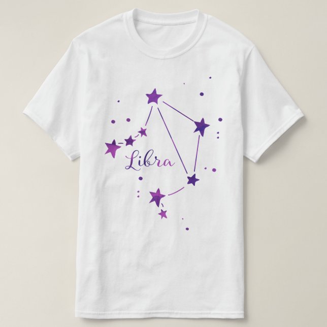 Libra Zodiac Constellation T-shirt (Design Front)