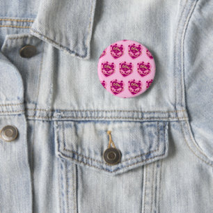 Libra Zodiac Coquette Heart Birthday Cake Button