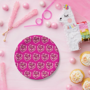 Libra Zodiac Coquette Heart Birthday Cake Paper Plates