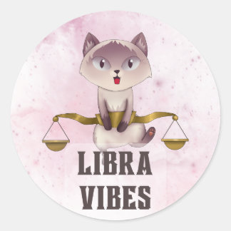 Libra Zodiac Decal for Astrology Lovers Classic Round Sticker