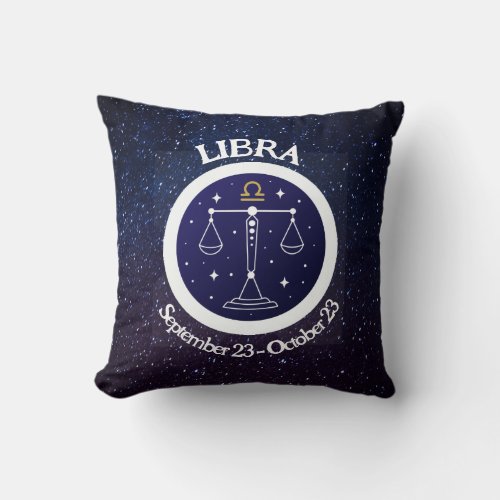Libra Zodiac Design Throw Pillow