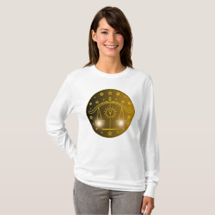 Libra Zodiac Emblem   Minimal Celestial Symbol T-Shirt
