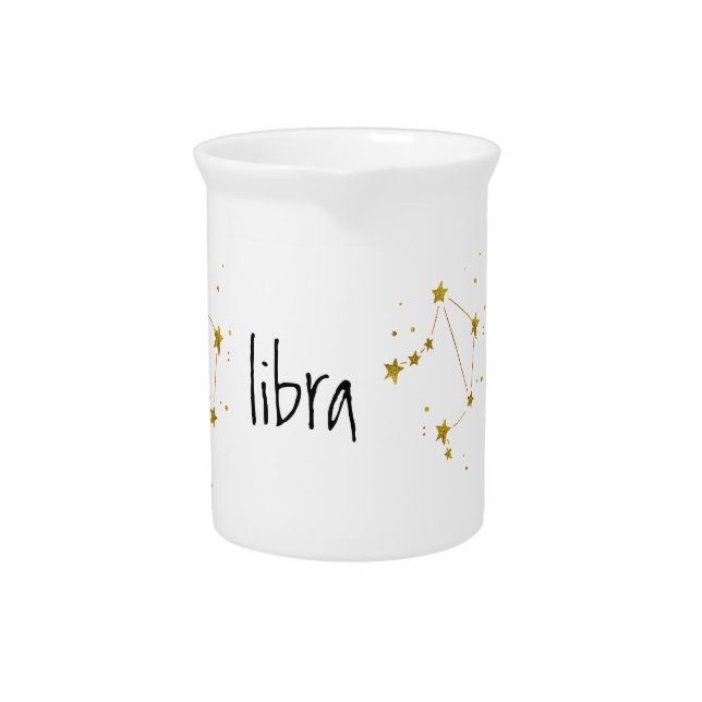 Libra Zodiac Gift Beverage Pitcher (Front)
