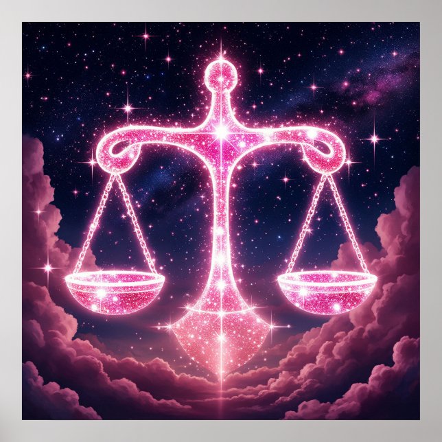 Libra Zodiac Gift With Celestial Elegance Poster (Front)