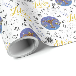 Libra Zodiac Gift Wrapping Paper
