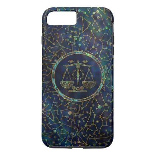 Libra Zodiac Gold Abalone on Constellation iPhone 8 Plus7 Plus Case