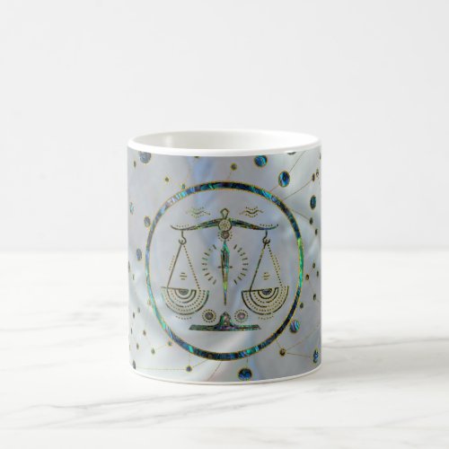 Libra Zodiac Gold Abalone on Constellation Coffee Mug