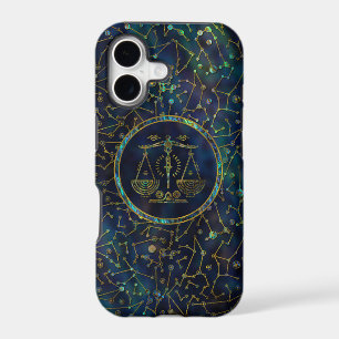 Libra Zodiac Gold Abalone on Constellation iPhone 17 Case
