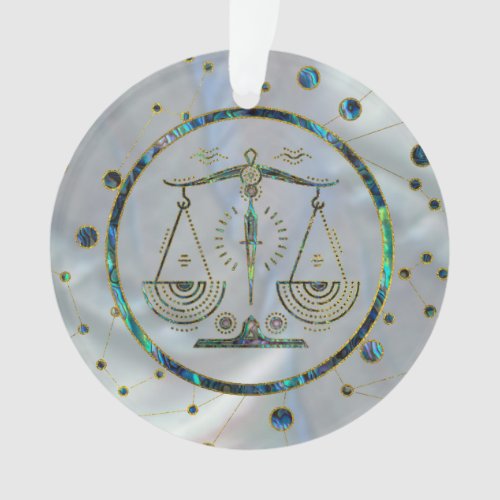 Libra Zodiac Gold Abalone on Constellation Ornament