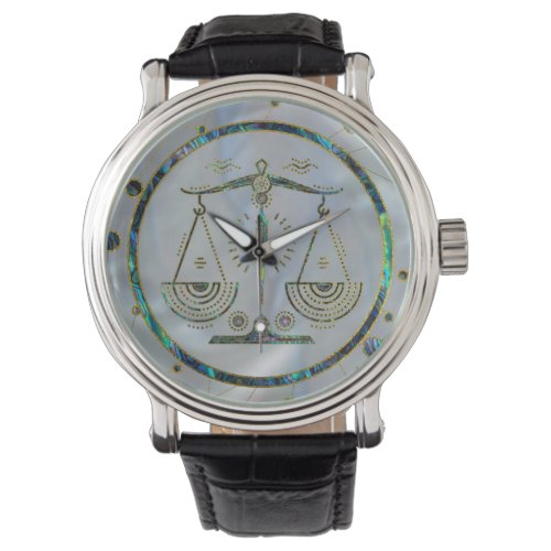 Libra Zodiac Gold Abalone on Constellation Watch