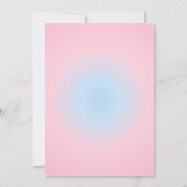 Libra Zodiac Gradient, Pink Blue Aura Gradient Holiday Card (Front)